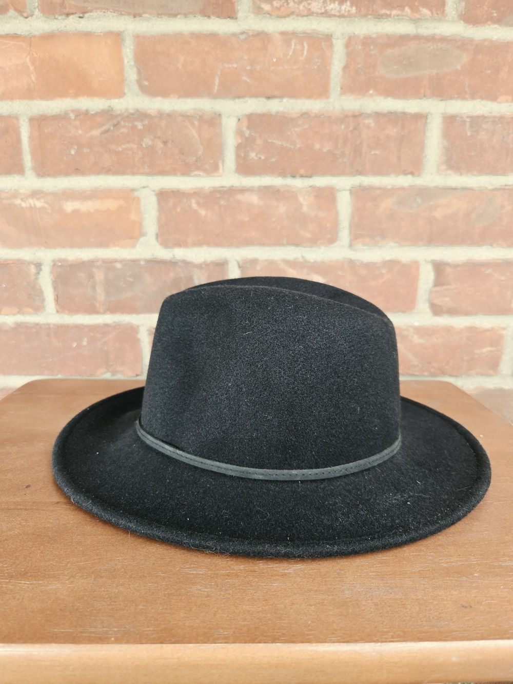 Scala Black Wool Fedora Hat Handmade Small/Medium Stiff